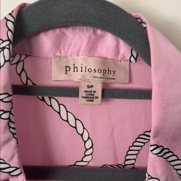 Pink Button Down Shirt with Nautical Pattern - Picture 2 of 5